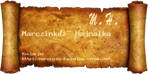 Marczinkó Hajnalka névjegykártya
